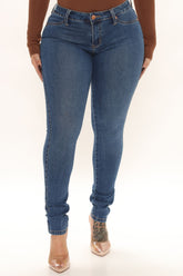 Baby Girl High Rise Skinny Jeans - Medium Blue Wash Ins Street